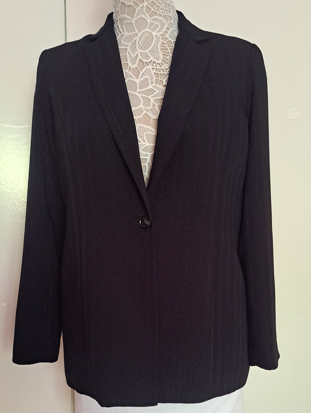 ALFRED DUNNER petite Classic Women's Single-Button Black Blazer
